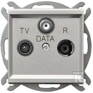 Gniazdo RTV-DATA, srebro mat SONATA    GPA-RD/M/38 w