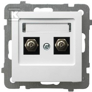 Gniazdo ekwipotencjalne podwójne, biały, AS    GPE-2G/M/00 w