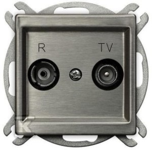 Gniazdo RTV końcowe ZAR, stal inox SONATA