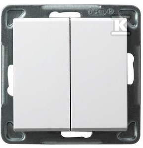 Łącznik podwójny zwierny, biały SONATA    ŁP-17R/M/00 w
