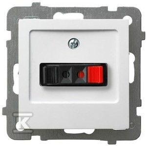 Gniazdo głośnikowe, pojedyncze, biały, AS    GG-1G/M/00 w
