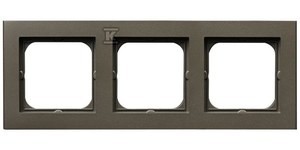 Ramka potrójna, czekoladowy metal SONATA    R-3R/40 w