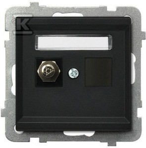 Gniazdo ekwipotencjalne pojedyncze, czarny metalik SONATA    GPE-1R/M/33