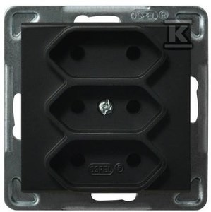 Gniazdo potrójne EURO, czarny metalik SONATA    GP-3R/M/33