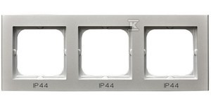Ramka potrójna do łączników IP-44, srebro mat SONATA