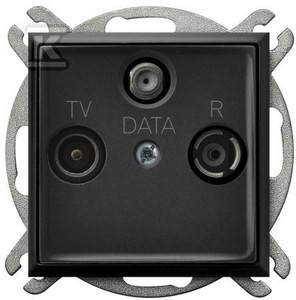 Gniazdo RTV-DATA, czarny metalik ARIA    GPA-UD/M/33 w