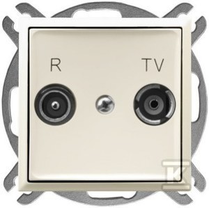 Gniazdo RTV przelotowe 10-dB, ecru ARIA    GPA-10UP/M/27