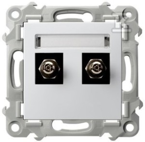 Gniazdo ekwipotencjalne podwójne - BIAŁY   &nbsp;GPE-2Z/M/00 w