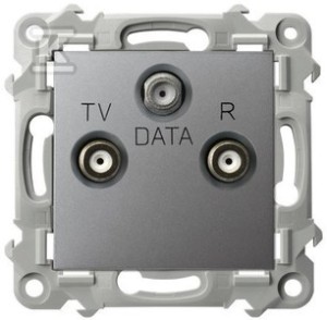 Gniazdo RTV-DATA - SZARY MAT   &nbsp;GPA-ZD/M/70 w
