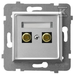 Gniazdo głośnikowe pojedyncze 6mm2, srebro ARIA    GGN-1U/M/18