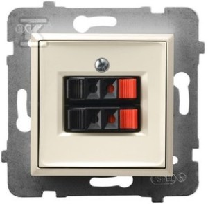 Gniazdo głośnikowe podwójne, ecru ARIA    GG-2U/M/27 w