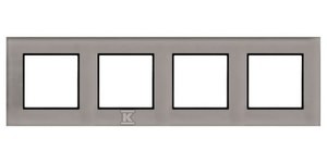 Ramka poczwórna, szare szkło ARIA    R-4UGC/41/25 w