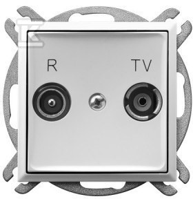 Gniazdo RTV przelotowe 14-dB, biały ARIA    GPA-14UP/M/00