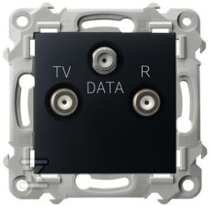 Gniazdo RTV-DATA - CZARNY METALIK   &nbsp;GPA-ZD/M/33 w