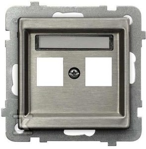 Obudowa gniazda podwójnego typu Keystone, stal inox SONATA