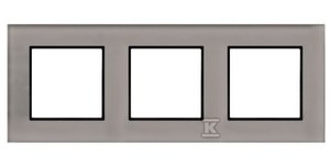 Ramka potrójna, szare szkło ARIA    R-3UGC/41/25 w