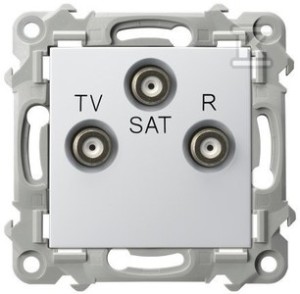 Gniazdo RTV-SAT przelotowe - BIAŁY   &nbsp;GPA-ZSP/M/00 w