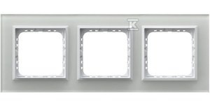 Ramka potrójna, białe szkło SONATA    R-3RGC/31/00 w