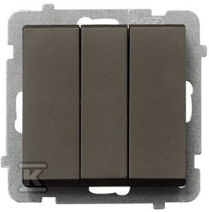 Łącznik potrójny, czekoladowy metal SONATA    ŁP-13R/M/40 w