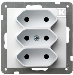 Gniazdo potrójne EURO, biały, AS    GP-3G/M/00 w
