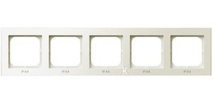 Ramka pięciokrotna do łączników IP-44, ecru SONATA