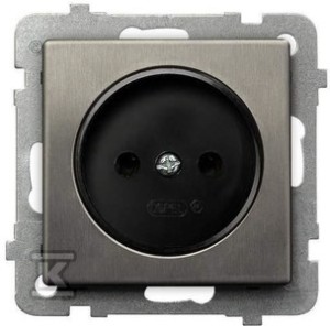 Gniazdo pojedyncze, stal inox SONATA    GP-1RM/M/37 w