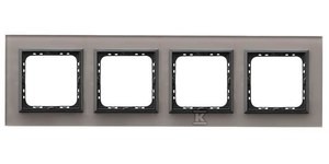 Ramka poczwórna, szare szkło SONATA    R-4RGC/41/25 w