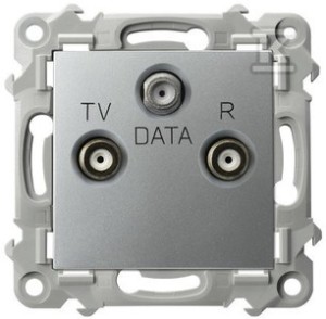 Gniazdo RTV-DATA - SREBRO   &nbsp;GPA-ZD/M/18