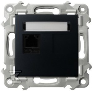 Gniazdo telefoniczne pojedyncze - CZARNY METALIK   &nbsp;GPT-1Z/M/33