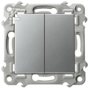 Łącznik dwugrupowy świecznikowy - SREBRO   &nbsp;ŁP-2Z/M/18 w