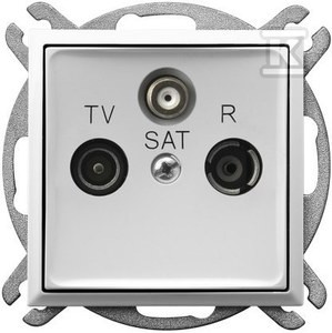 Gniazdo RTV-SAT końcowe, biały ARIA    GPA-US/M/00 w