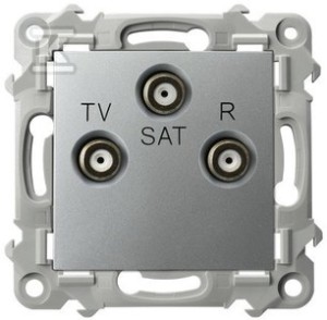 Gniazdo RTV-SAT końcowe - SREBRO   &nbsp;GPA-ZS/M/18 w