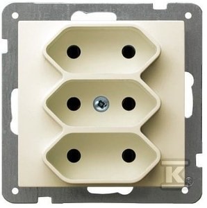 Gniazdo potrójne EURO, ecru, AS    GP-3G/M/27 w