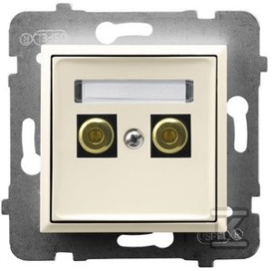 Gniazdo głośnikowe pojedyncze 6mm2, ecru ARIA    GGN-1U/M/27