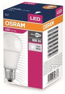 Żarówka LED VALUE E27 8,5W=60W 6500K 806lm 865 A60 230V