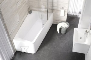 Wanna asymetryczna 10 akrylowa 160x95, lewa, biała