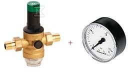Regulator ciśnienia, ze śrubunkami, 1/2", z manometrem 0-10 bar o