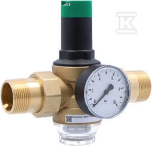 Regulator ciśnienia, ze śrubunkami, 1 1/4", z manometrem 0-10 bar