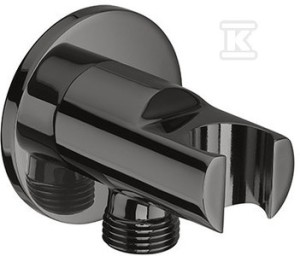 Uchwyt słuchawki z przyłaczem węża brushed titanium black Round o