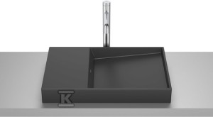Umywalka HORIZON nablatowa, DASH 60x38 cm CZARNY MAT
