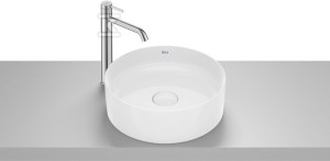 Umywalka TERRA nablatowa okrągła 39 cm Fineceramic® BIAŁY POŁYSK o