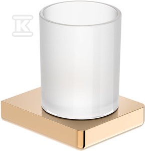 Kubek szklany z mocowaniem ściennym rose gold