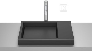 Umywalka HORIZON blatowa, SKYLINE 60x38 cm CZARNY MAT