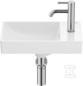 Umywalka ONA ścienna 45x26 cm CPT Fineceramic® BIAŁY POŁYSK o