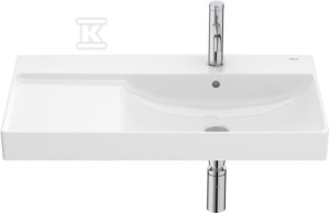 Umywalka meblowa ONA UNIK 80x46 cm PRAWA Fineceramic® BIAŁY POŁYSK