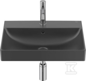 Umywalka ONA ścienna 55x46 cm Fineceramic® CZARNY MAT