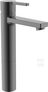 Bateria umywalkowa NAIA brushed titanium black wysoka, Cold Start, bez