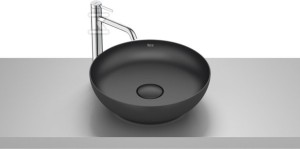 Umywalka BOL nablatowa okrągła 42,5 cm Fineceramic® CZARNY MAT o