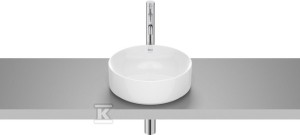 Umywalka ONA nablatowa okrągła 37 cm Fineceramic® BIAŁY POŁYSK o