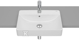 Umywalka INSPIRA SQUARE półblatowa 550x420 FINECERAMIC ® BIAŁY POŁYSK o